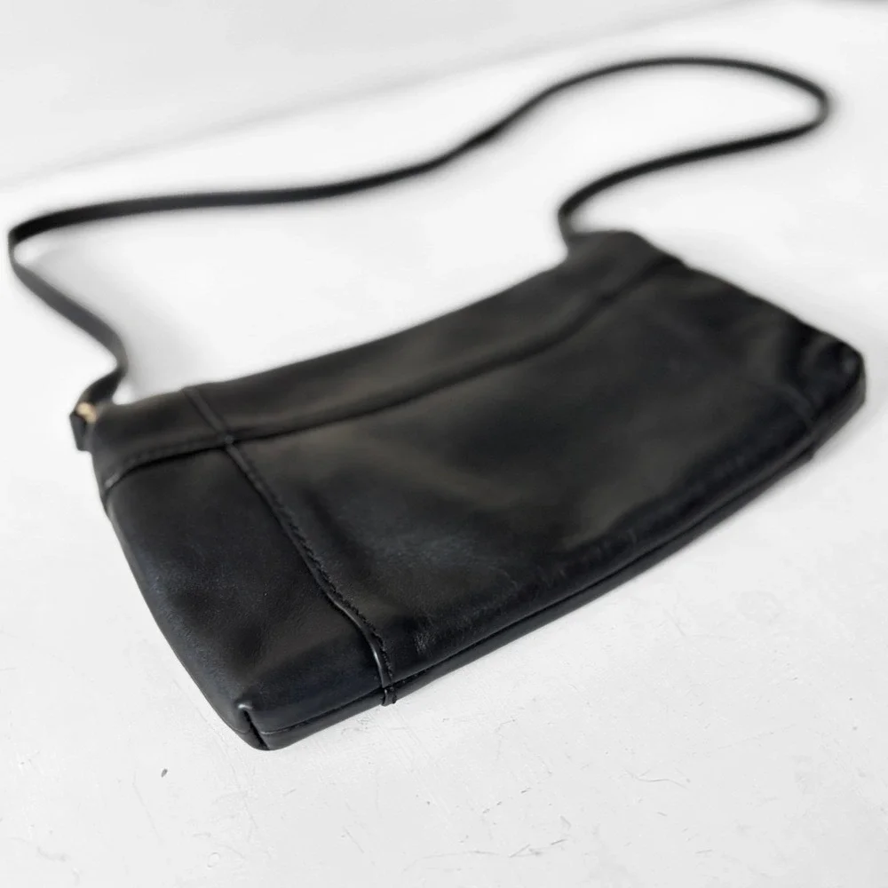 Kate Spade New York Black Leather Crossbody‎ Bag WKRU2593 Gold Hardware